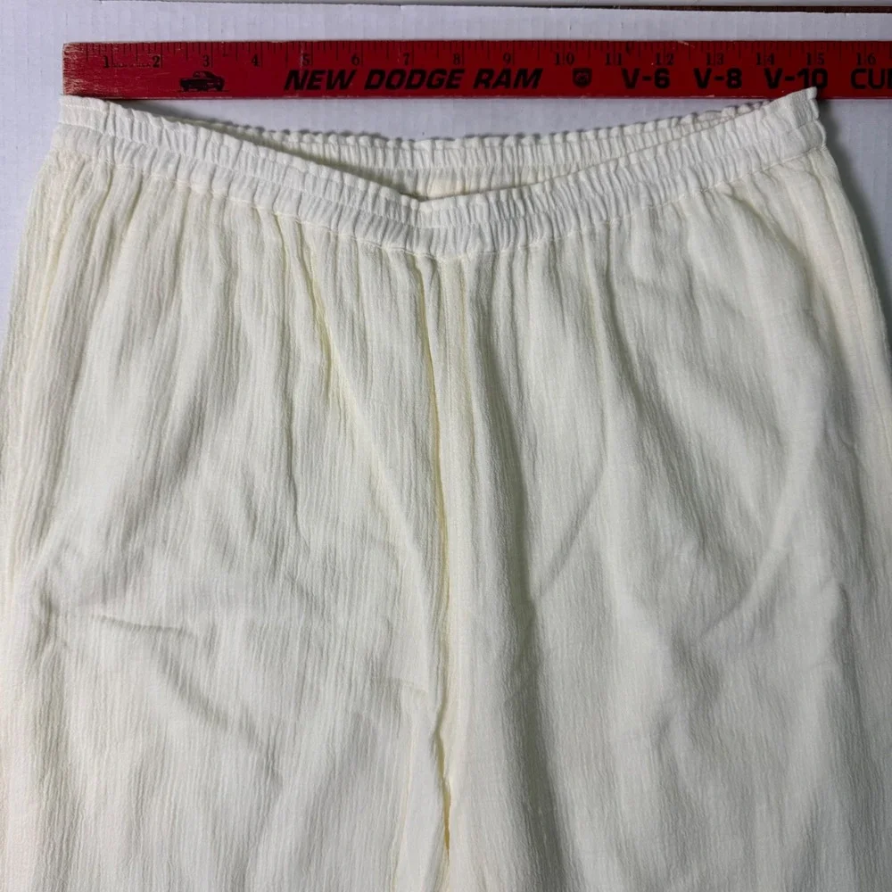 Soft Surroundings La Marche Guaze Pants Natural Women's Size M Wide Leg Cotton - Picture 4 of 8